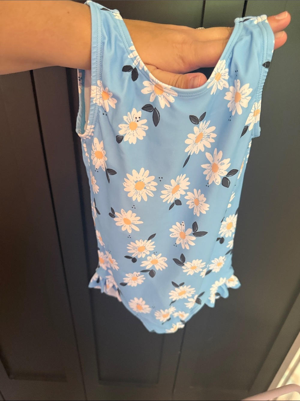 Kids Blue Floral One-Piece Swimsuit